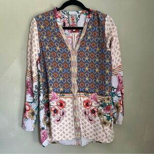 Johnny Was Multicolor Floral Blouse